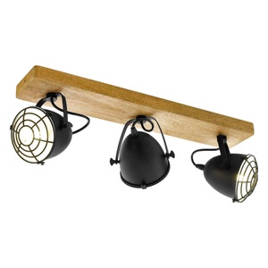 Eglo, Deckenstrahler Gatebeck aus Holz und Metall, 3-fl., Deckenstrahler Gatebeck aus Holz und Metall, 3-fl.