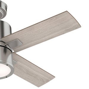 Hunter, Hunter Beck Ventilator mit Licht, eiche/nickel, Hunter Beck Ventilator mit Licht, eiche/nickel
