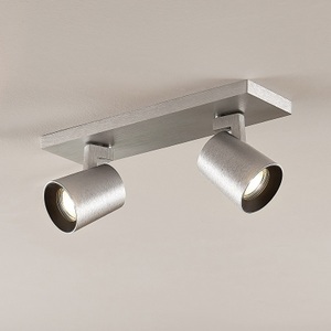 Lampenwelt.com, Deckenstrahler Iavo, verstellbar, alu, 2-flammig, Arcchio Iavo Deckenstrahler, eckig, alu, 2-fl.