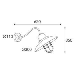Moretti, Wandlampe Patio Cage 3301 messing antik/klar, Wandlampe Patio Cage 3301 messing antik/klar