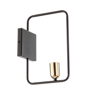 EULUNA, Wandleuchte Savo K1 mit Metallrahmen, schwarz-gold, 
