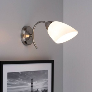 EULUNA, Wandlampe Varietta mit Glasschirm, nickel, Wandlampe Varietta mit Glasschirm, nickel