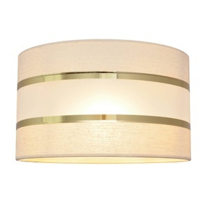 EULUNA, Wandleuchte Helen Textilschirm ecru-gold 25cm, Lampenschirm Helen E27 Ø25/Höhe 15 cm ecru-gold