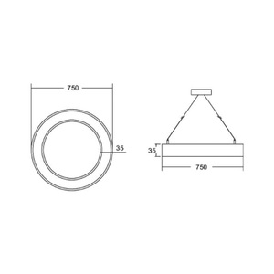 Brumberg, BRUMBERG Biro Circle Ring3,5 direkt Ø 75cm on/off silber 840, Brumberg 13921164 13921164 LED-Pendelleuchte LED ohne Silber