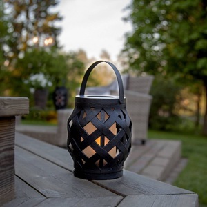 Star Trading, Star Trading Star Trading Laterne FLAME Schwarz, LED-Laterne Flame Lantern, schwarz, Höhe 16 cm
