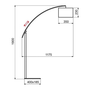Aluminor, Aluminor Rainbow Stehlampe ebenholz/chrom, Aluminor Rainbow Stehlampe ebenholz/chrom