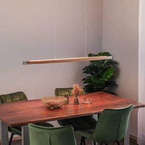 ROTHFELS, Rothfels Kiera LED-Hängelampe eiche/nickel 118 cm, Quitani LED-Hängelampe Kiera, eiche/nickel, 118 cm