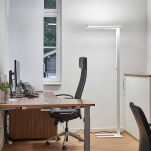 Lampenwelt.com, Logan - weiße LED-Büro-Stehleuchte, Dimmer 4.000K, Arcchio LED-Stehlampe Logan Basic, weiß, 6.000 lm, dimmbar