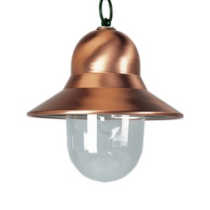 K. S. Verlichting, Kupferfarbene Außenhängeleuchte Toscane, grün, Kupferfarbene Außenhängeleuchte Toscane, grün