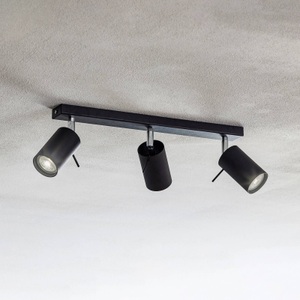 SOLLUX, Deckenspot Round in Schwarz, dreiflammig linear, Deckenspot Round in Schwarz, dreiflammig linear