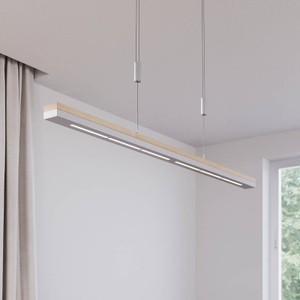 Lampenwelt.com, Pendelleuchte Elna mit dimmbaren LEDs - 118 cm, Quitani LED-Pendelleuchte Elna, Länge 118 cm, nickel