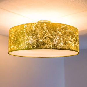 Lampenwelt.com, Mit Schlagmetall belegte Deckenleuchte Aura, Quitani Deckenlampe Aura, 4-flammig, gold