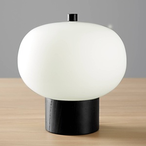 GROK, Grok iLargi LED-Tischlampe, Ø 24 cm, dunkle Esche, LEDS-C4 iLargi LED-Tischlampe Ø 24cm, dunkle Esche