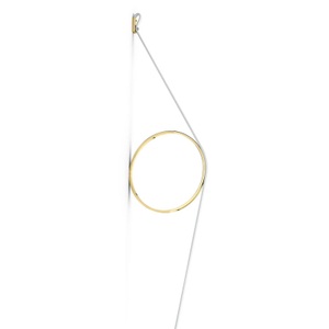 Flos, Wirering Wandleuchte / LED - H 208 cm - Flos weiß/gold en metall, Wandleuchte Wirering metall weiß gold / LED - H 208 cm - Flos gold en metall