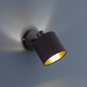 TRIO LEUCHTEN, Moderne schwarze Wandleuchte mit goldener Innenseite - Tomas