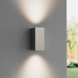 Silberne Außenwandleuchte Tavi m. Bridgelux LED