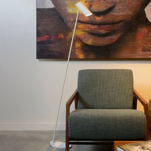 Lucide, Weiße Stehlampe Hester aus Metall, Weiße Stehlampe Hester aus Metall