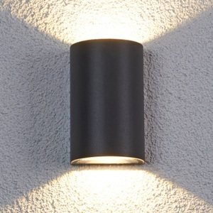 Halbrunde LED-Außenwandleuchte Jale, 2 x 5 W