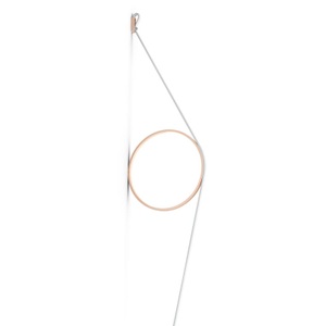 Flos, Wirering Wandleuchte / LED - H 208 cm - Flos weiß/rosa en metall, Wandleuchte Wirering metall weiß rosa / LED - H 208 cm - Flos rosa en metall