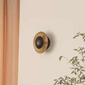 LINDBY, Lindby Tiama LED-Wandleuchte Metall schwarz gold, Lindby LED-Wandleuchte Tiama, Metall, schwarz/gold, Ø 20 cm