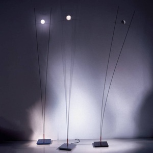 Ingo Maurer, Ingo Maurer Ilios - Designer-Stehleuchte, schwarz, Stehleuchte Ilios metall glas schwarz mit Dimmer - Ingo Maurer schwarz en glas