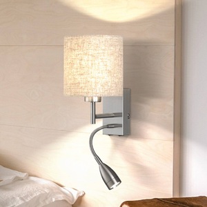 FISCHER&HONSEL GMBH, Wandleuchte Dreamer Leinen sand, nickel, Fischer & Honsel Wandleuchte , 30314 Dreamer , Nickelfarben, Sandfarben , Metall, Textil , 28 cm , Chintz , getrennt schaltbar, mit Schalter , 003151139703
