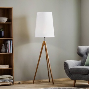 TK LIGHTING, Stehleuchte Walz, Dreibein-Gestell, Schirm weiß, Stehleuchte Walz, Dreibein-Gestell, Schirm weiß