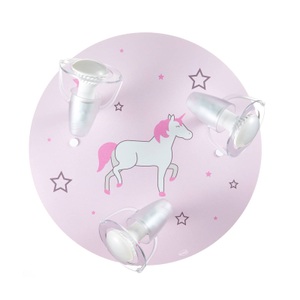 WALDI-LEUCHTEN GMBH, Deckenleuchte Einhorn in Rosé mit drei Strahlern, 