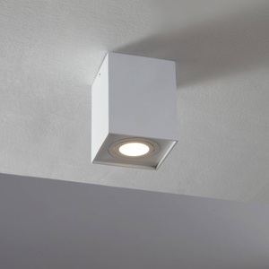 Lampenwelt.com, Eckiger GU10-Deckenspot Mikail in Weiß, Arcchio Deckenspot Jolina, eckig, weiß, Aluminium