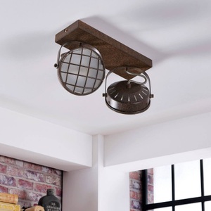 Rostbraune LED-Deckenleuchte Tamin, zweiflammig