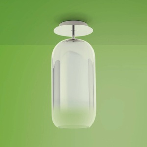 Artemide, Artemide Gople Mini Deckenleuchte silber, Deckenleuchte Gople Mini glas grau silber transparent / Glas - H 35 cm - Artemide transparent en glas