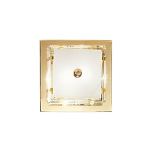KOLARZ, Vergoldete Deckenleuchte Ontario, Austrolux Wandleuchte Ontario, 39 cm, 24 K vergoldet, Glas
