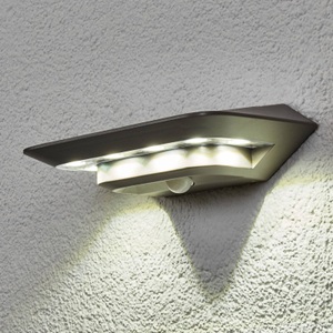 Eco-Light, Solar-Wandleuchte Ghost LED mit Bewegungsmelder, ECO-Light Ghost Solar P9014 SI Solar-Außenwandleuchte mit Bewegungsmelder 2.4 W Neutralweiß Silber