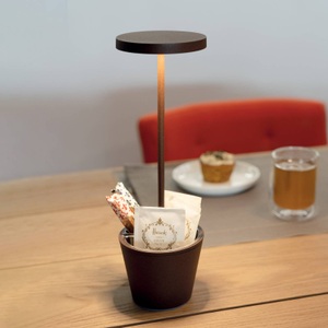 Zafferano, Zafferano Poldina Reverso Akku-Tischlampe corten, Zafferano Poldina Reverso Akku-Tischlampe corten