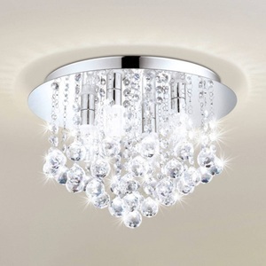Eglo, EGLO Deckenleuchte chrom/klar ALMONTE, LED-Deckenleuchte Almonte mit Behang, 35cm