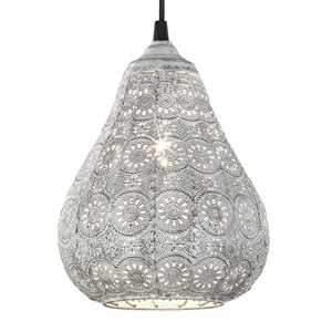 Trio Lighting, Antik-graue Hängeleuchte Jasmin, Trio Leuchten HÄNGELEUCHTE 19/150 cm , 303700161 Jasmin , Grau , Metall , 150 cm , 004102039602
