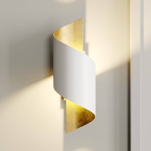 LINDBY, Metall-LED-Wandleuchte Desirio, weiß-gold, Lindby Wandleuchte Desirio, weiß, gold, 24cm, Metall