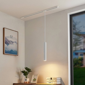 LINDBY, Lindby Seet Pendellampe 1-Phasen Schiene, weiß, Lindby Pendellampe Linaro, 40 cm, weiß, 1-Phasen, Ø 6 cm