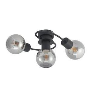 LINDBY, Lindby LED-Deckenleuchte Ciala, 3fl, schwarz smoke, Lindby Deckenleuchte Ciala, 3-flammig, schwarz, smoke, Glas