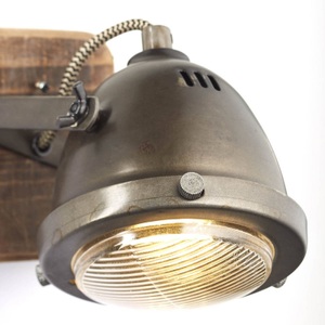 Brilliant, Verstellbarer Wandspot Carmen Wood, Brilliant Carmen Wood 72010/84 Wandstrahler GU10 25 W LED Edelstahl (gebürstet), Holz