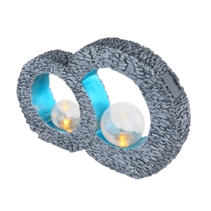 mutoni light, Solarleuchte Kunststoff steingrau 2xLED, Globo Solarleuchte , 36522 , Klar , Kunststoff , 8x24.5 cm , mit Schalter, Flackerfunktion , 004558734301