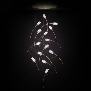 SLAMP, Slamp Tulip 14 LED-Hängelampe prisma/messing rund, Slamp Tulip 14 LED-Hängelampe prisma/messing rund