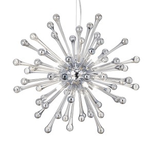 Ideallux, Hängeleuchte Pauline mit Glastropfen, 8-flammig, 