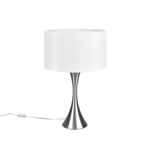 Trio Lighting, Tischleuchte Sabia, Ø 40 cm, weiß/nickel, Lampada da tavolo Simmon