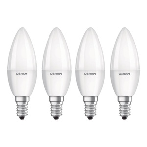 Osram, LED Lampe in Kerzenform Retrofit, 5,7 Watt, E14, warmweiß, matt, 4 Stück, OSRAM LED-Kerze E14 Base Retro 4,9W 4er 2.700K