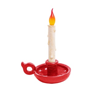 Seletti, Grimm Bugia Lampe ohne Kabel / H 31 cm - Aufladbar über USB - Seletti rot en plastikmaterial, Schnurlosleuchte Grimm Bugia plastikmaterial rot / H 31 cm - Aufladbar über USB - Seletti rot en plastikmaterial