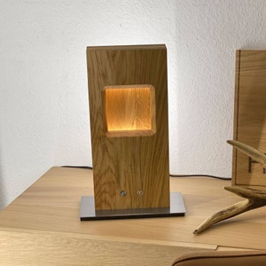 HerzBlut, HerzBlut Pan LED-Tischlampe, Eiche geölt, dimmbar, HerzBlut Pan LED-Tischlampe, Eiche geölt, dimmbar