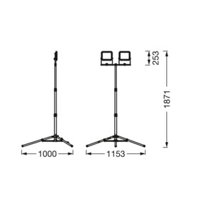 LEDVANCE, Ledvance LED Worklight Value Tripod 2-fl. 2 x 30 W, Ledvance LED Worklight Value Tripod 2-fl. 2 x 30 W
