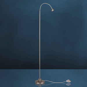 Busch, Moderne LED-Stehleuchte MINI, universalweiß, LED-Stehleuchte Mini, flexibler Arm, nickel, 5.000K
