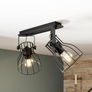 TK LIGHTING, Deckenleuchte Alano, schwarz, zweiflammig, Deckenleuchte Alano, schwarz, zweiflammig